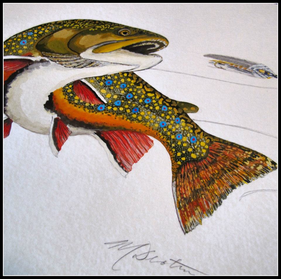 Brook Trout and Grey Ghost by Michael Decoteau